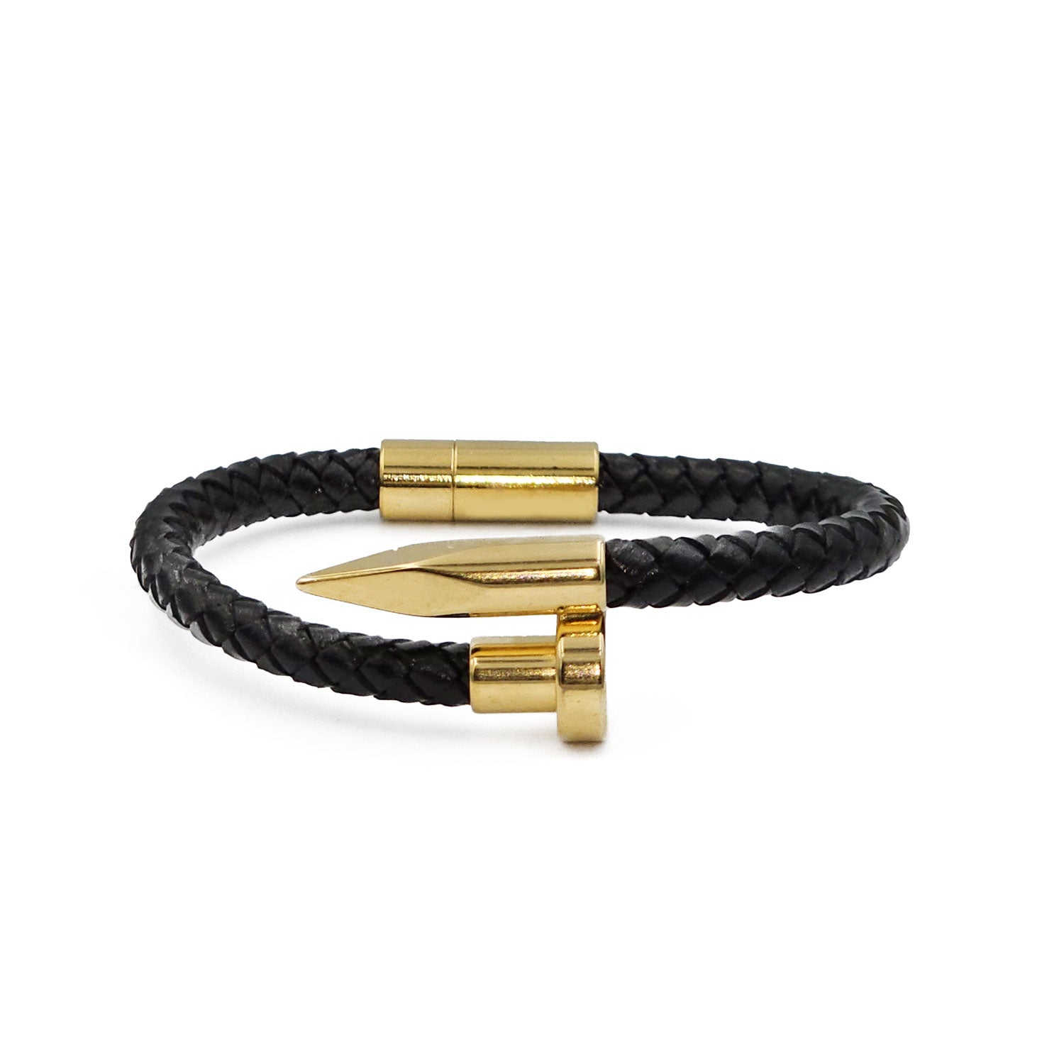 Lederarmband Orlando Edelstahl Gold