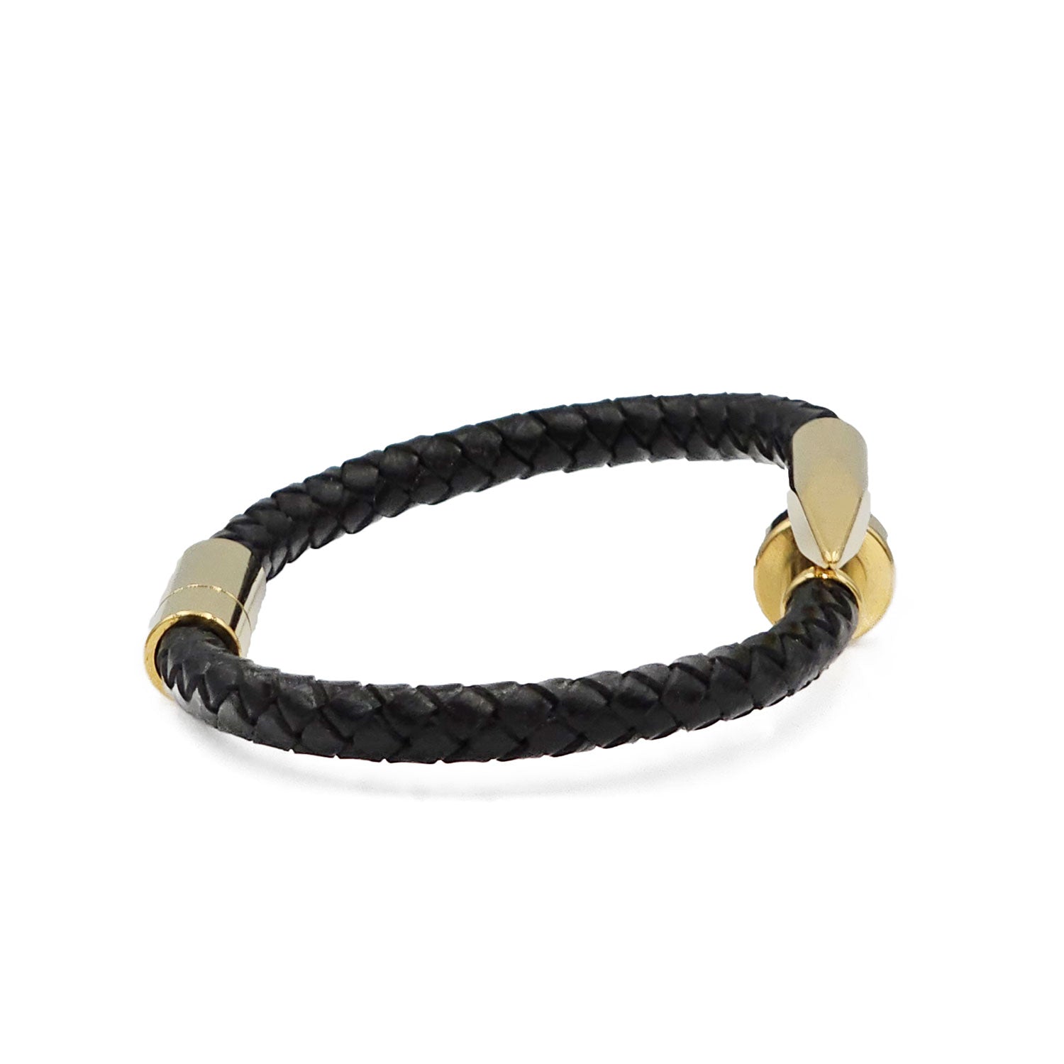 Lederarmband Orlando Edelstahl Gold