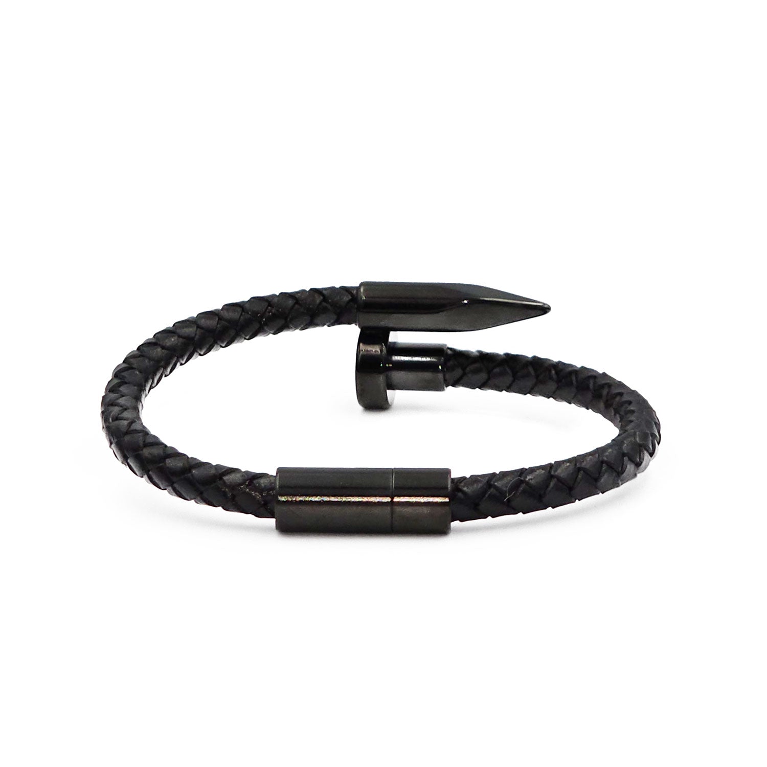 Lederarmband Orlando Edelstahl Schwarz