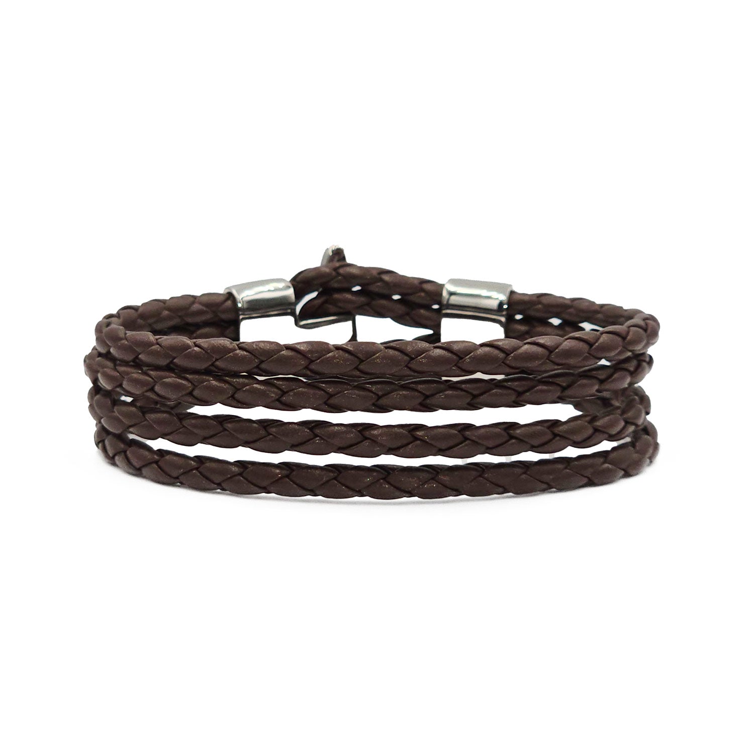 Lederarmband San Diego Edelstahl Braun