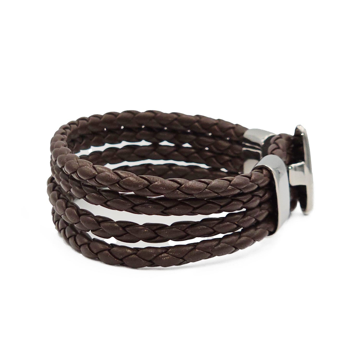 Lederarmband San Diego Edelstahl Braun