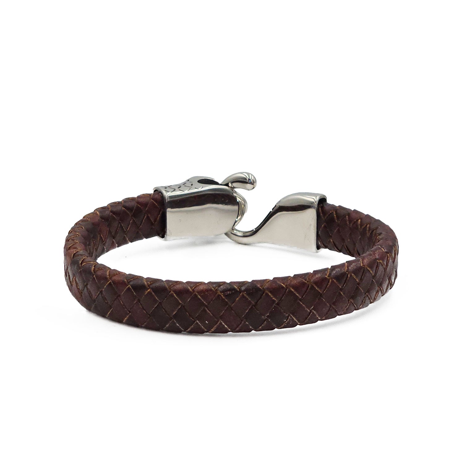 Lederarmband Snake Edelstahl Braun