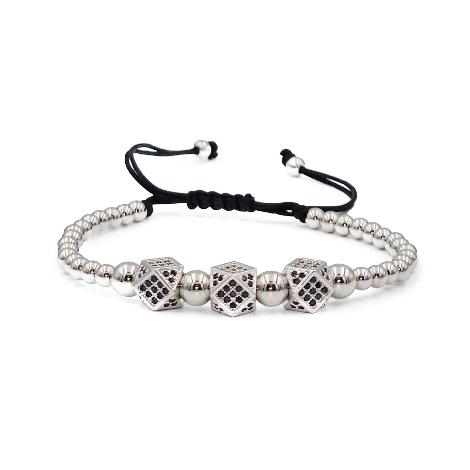 Perlenarmband Medina Silber