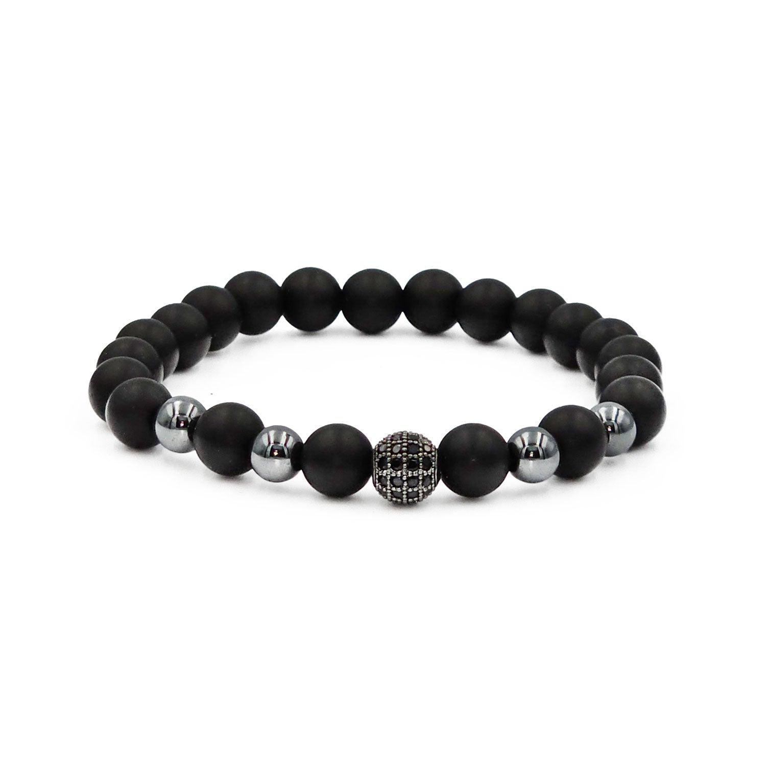 Perlen Armband Neapel Schwarz