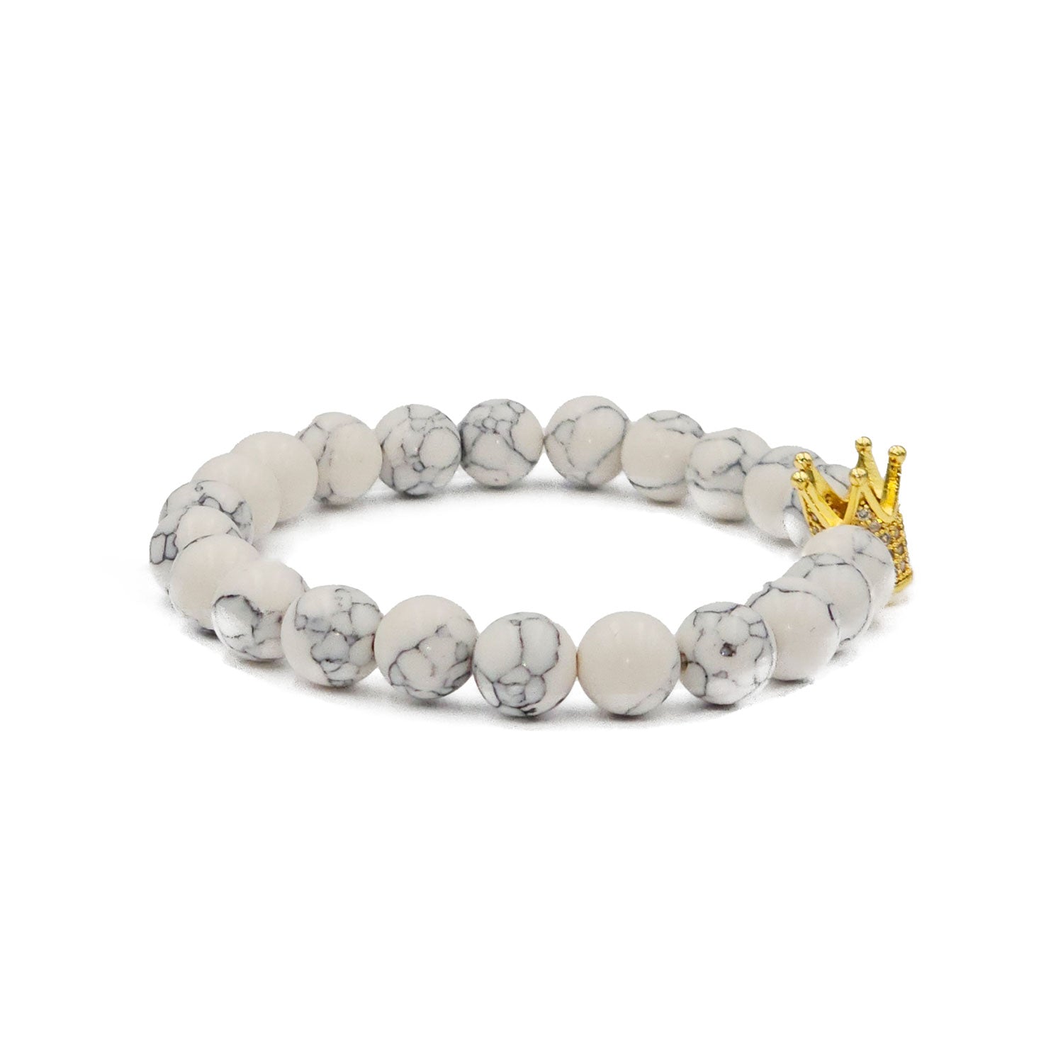 Perlenarmband Palermo Naturstein weiss